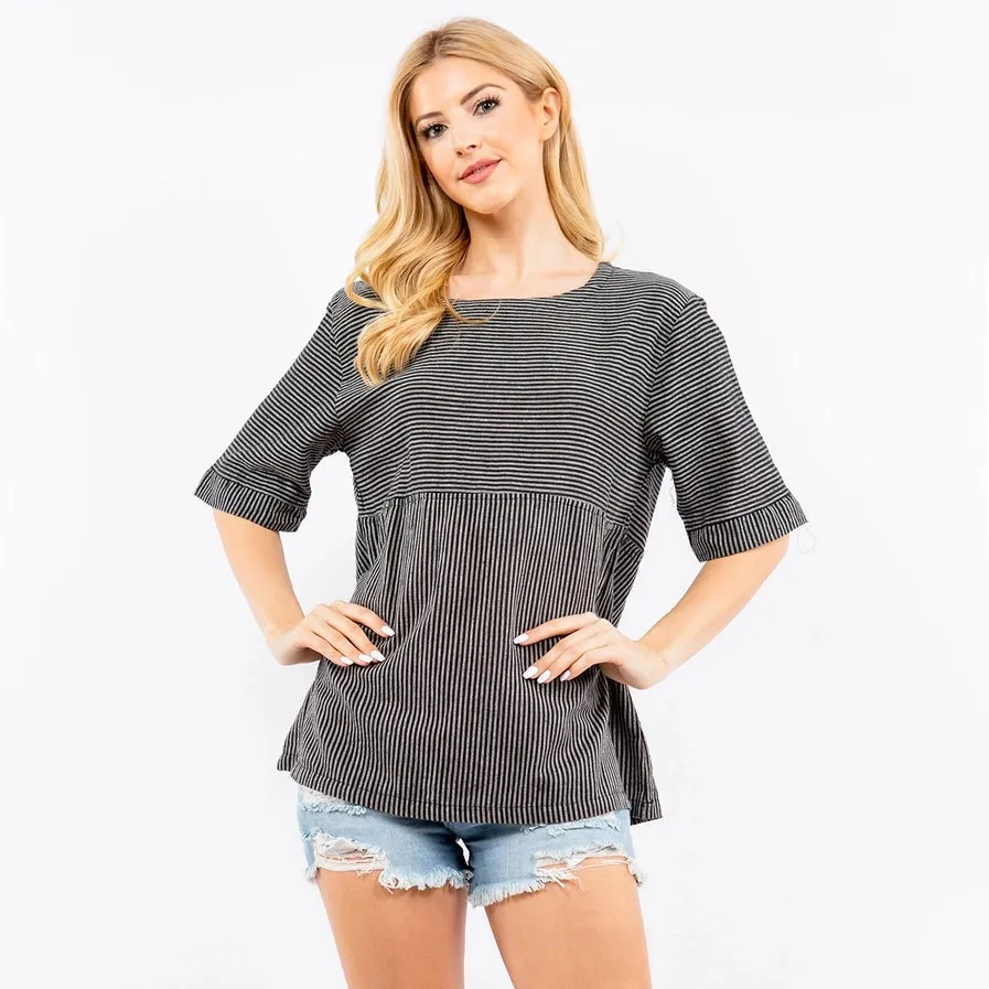 Hand-Loomed Half Sleeve Cotton Top