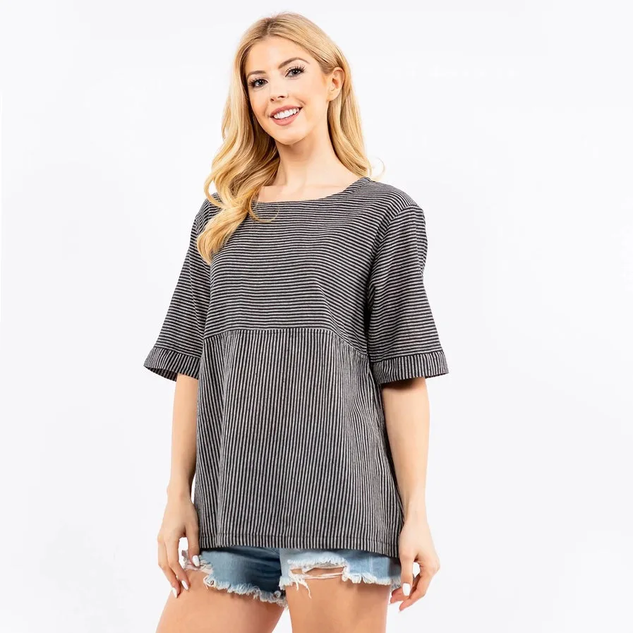 Hand-Loomed Half Sleeve Cotton Top