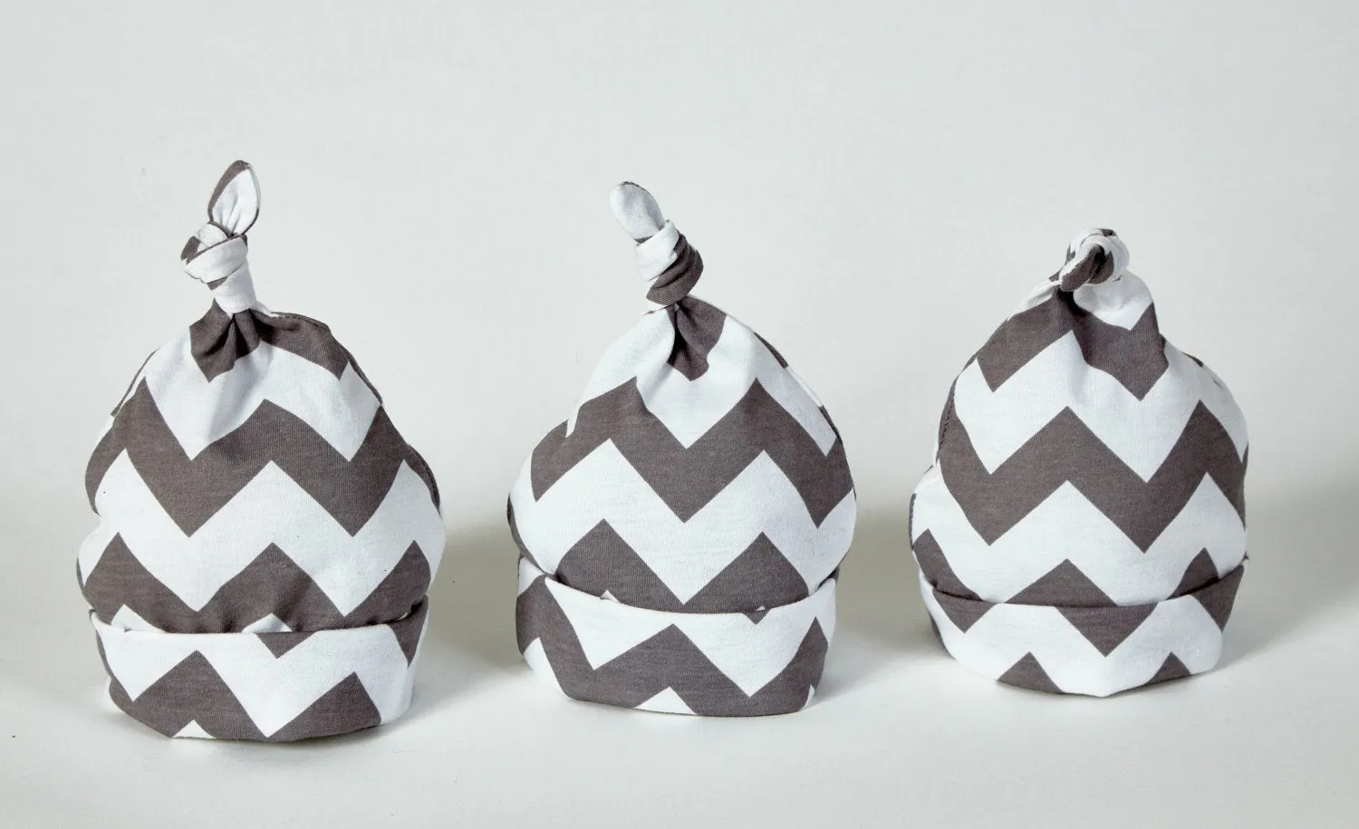 Hat Infant Baby Chevron Grey White Cotton