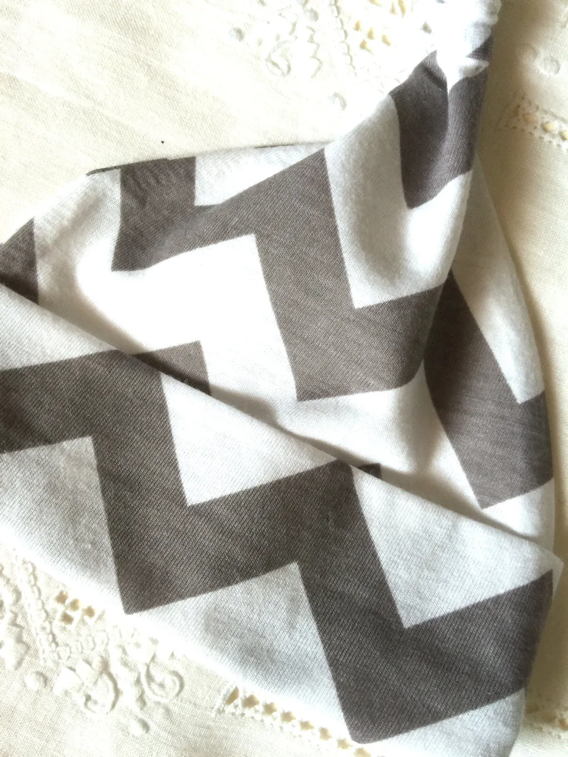 Hat Infant Baby Chevron Grey White Cotton