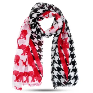 Houndstooth and Elephant Scarf
