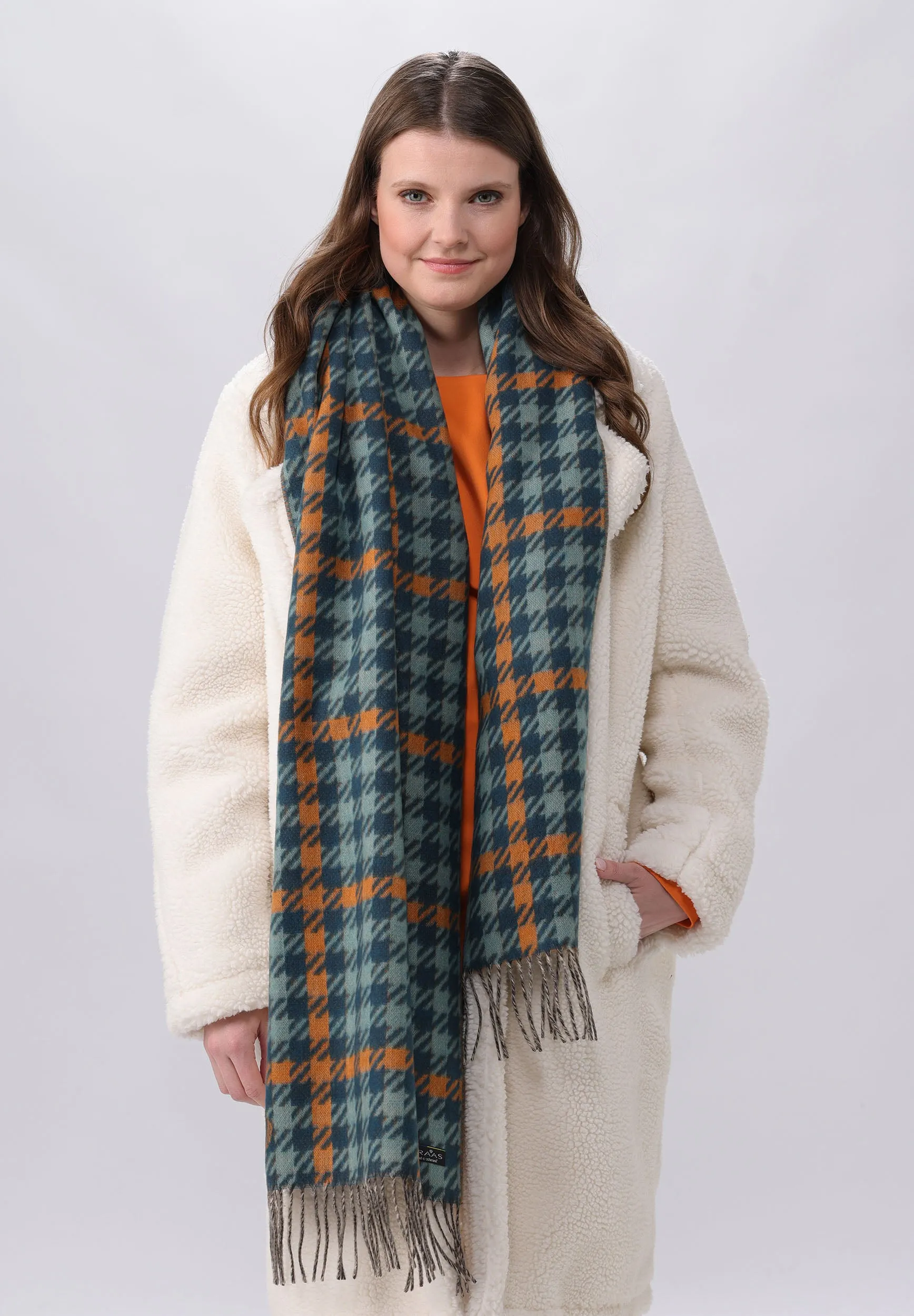 Houndstooth Check Cashmink Scarf