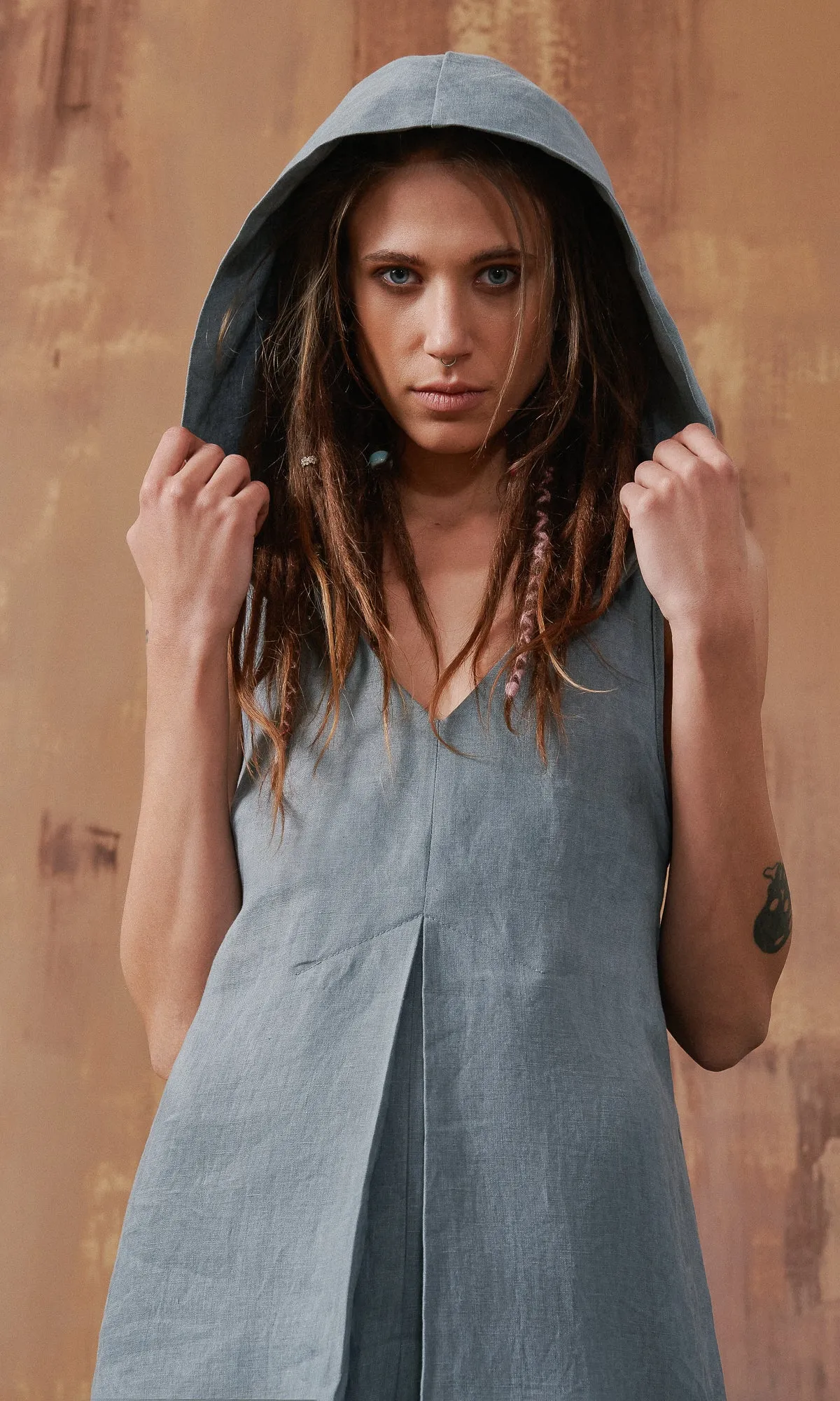 Inverted Pleat Maxi Dress