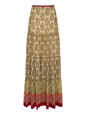 Isabel Long Skirt in Myrtle Stripe