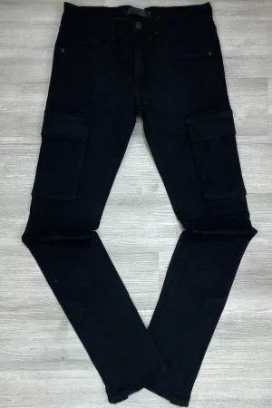 KDNK - stacked cargo pants (black)