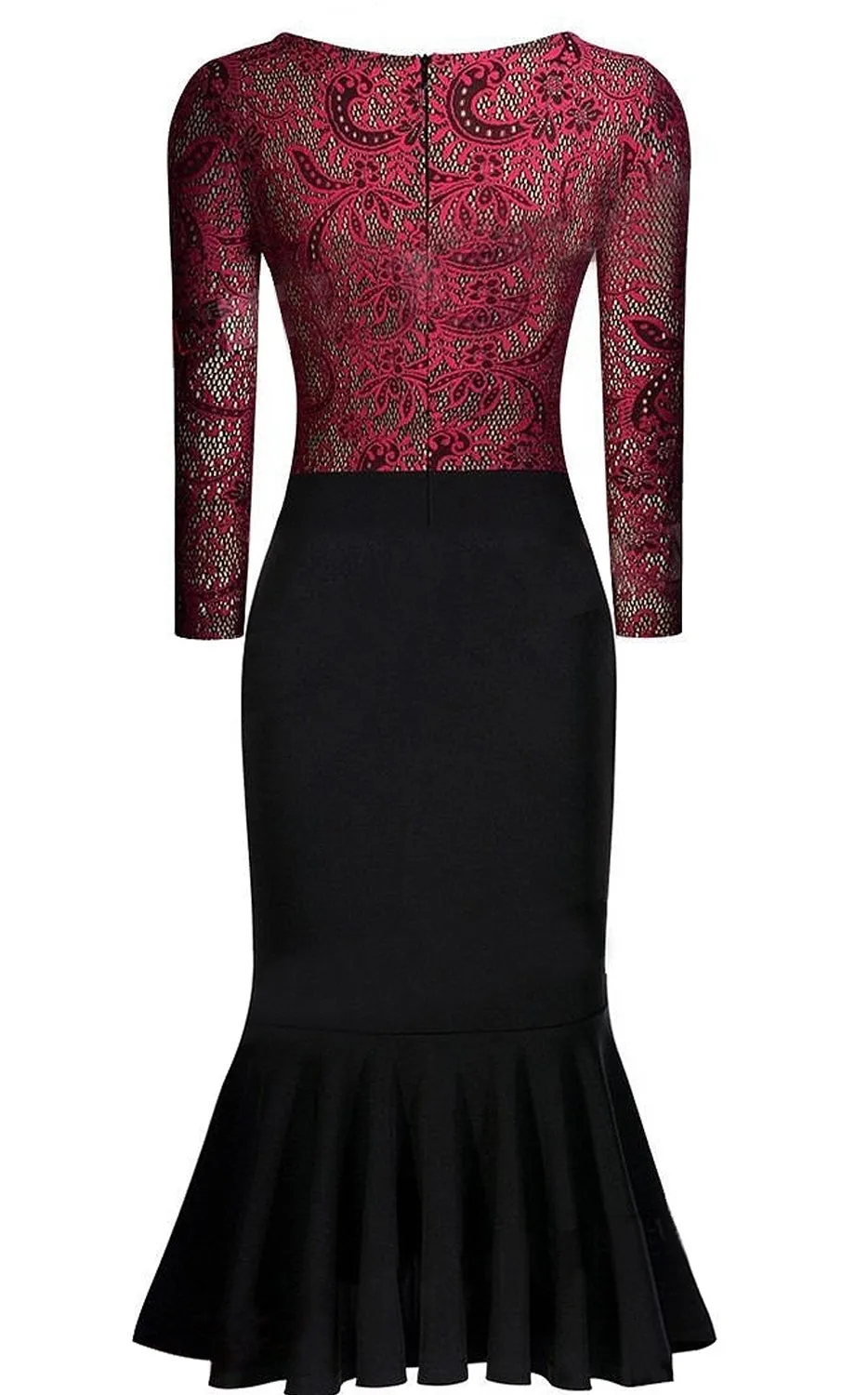 Ketty More Women Contrast Color Mermaid Skirt Lace Up Dress-KMWD296