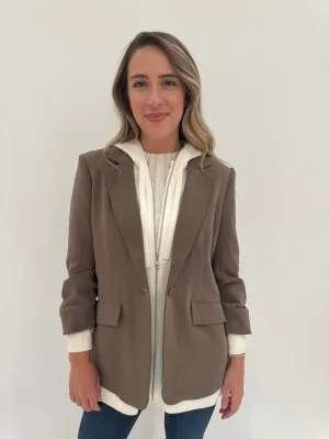 Khloe Sweater Knit Hooded Blazer