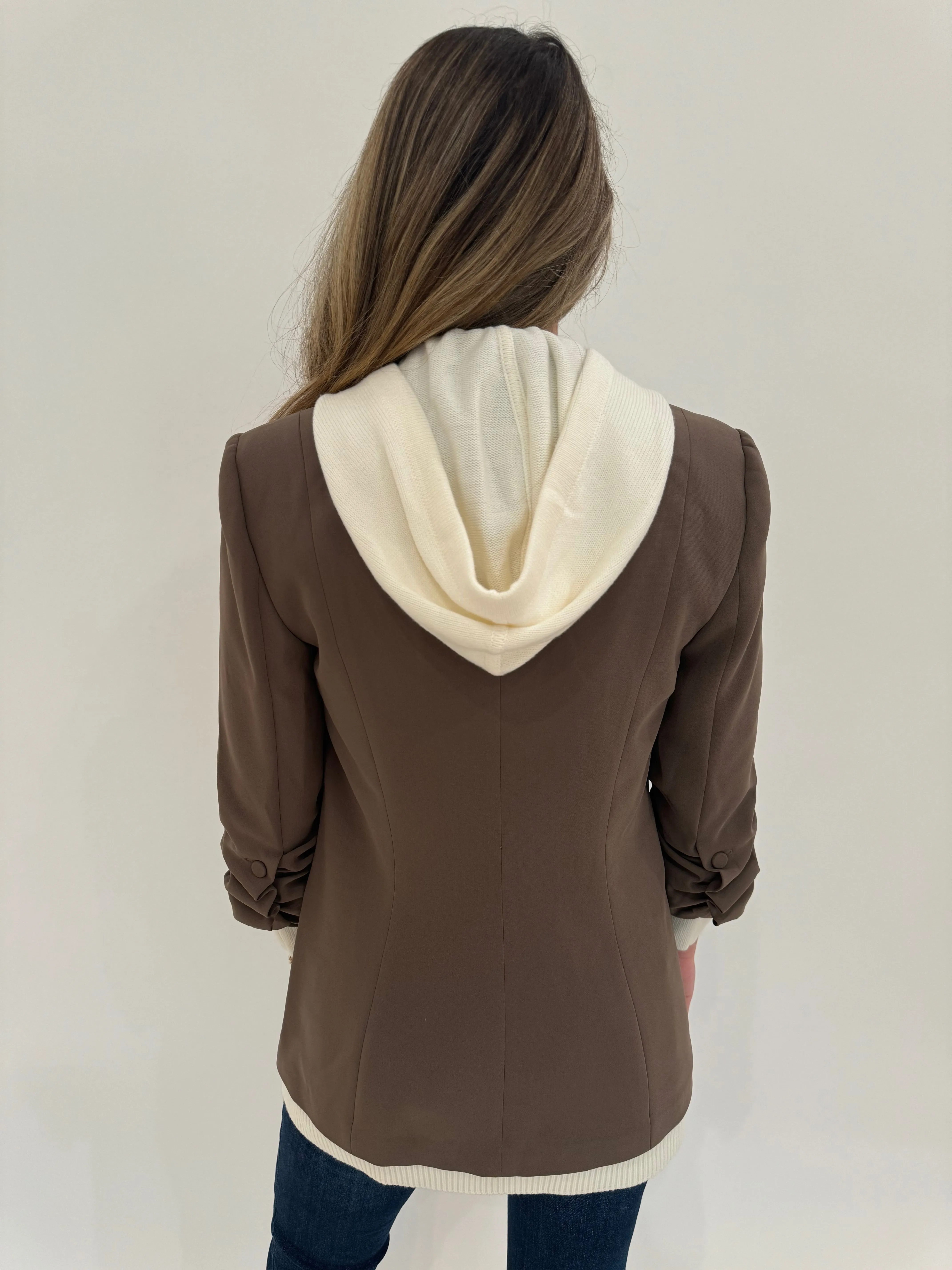 Khloe Sweater Knit Hooded Blazer
