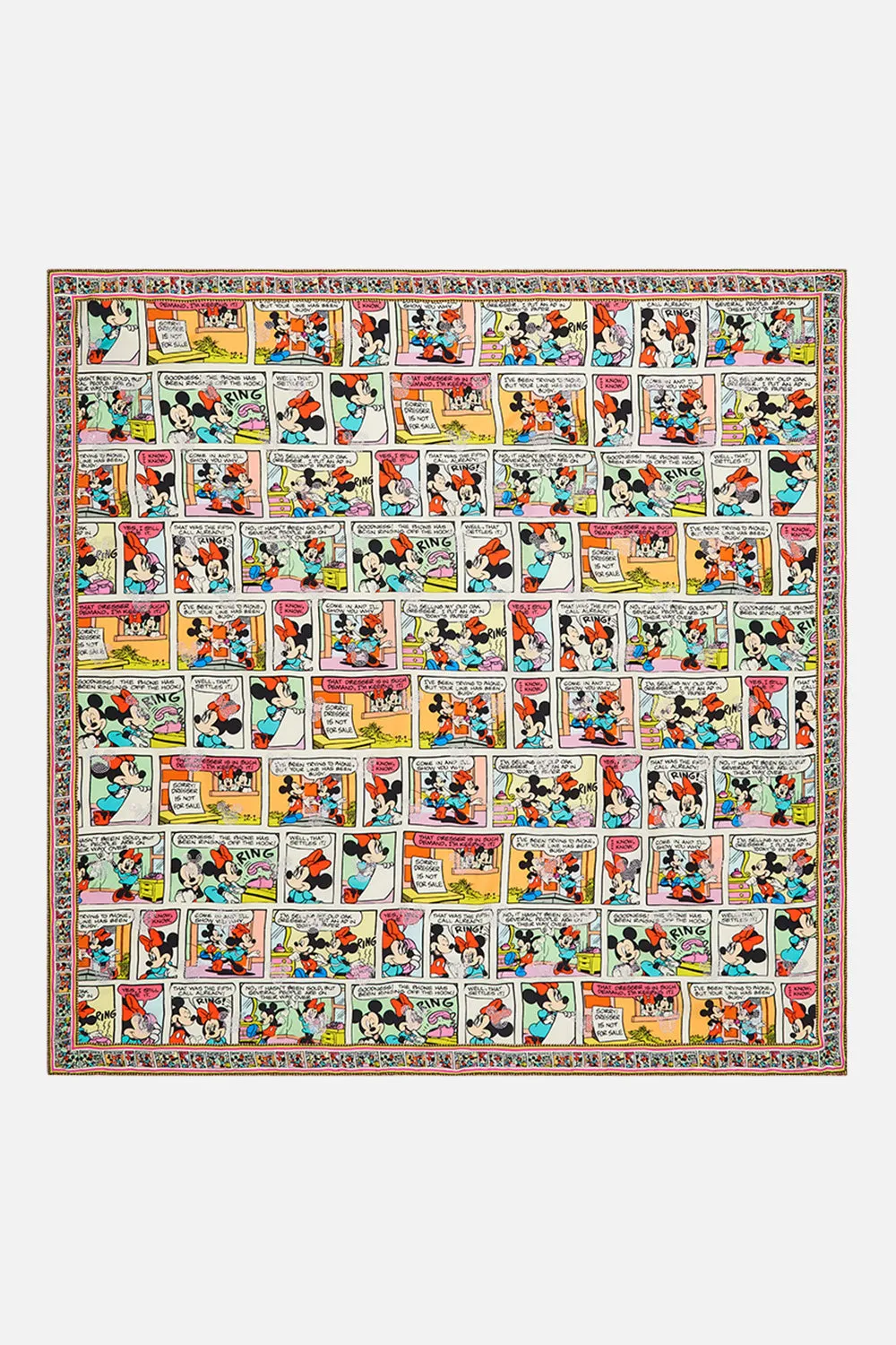 LARGE SQUARE SCARF A TRIP DOWN THE COMIC STRIP