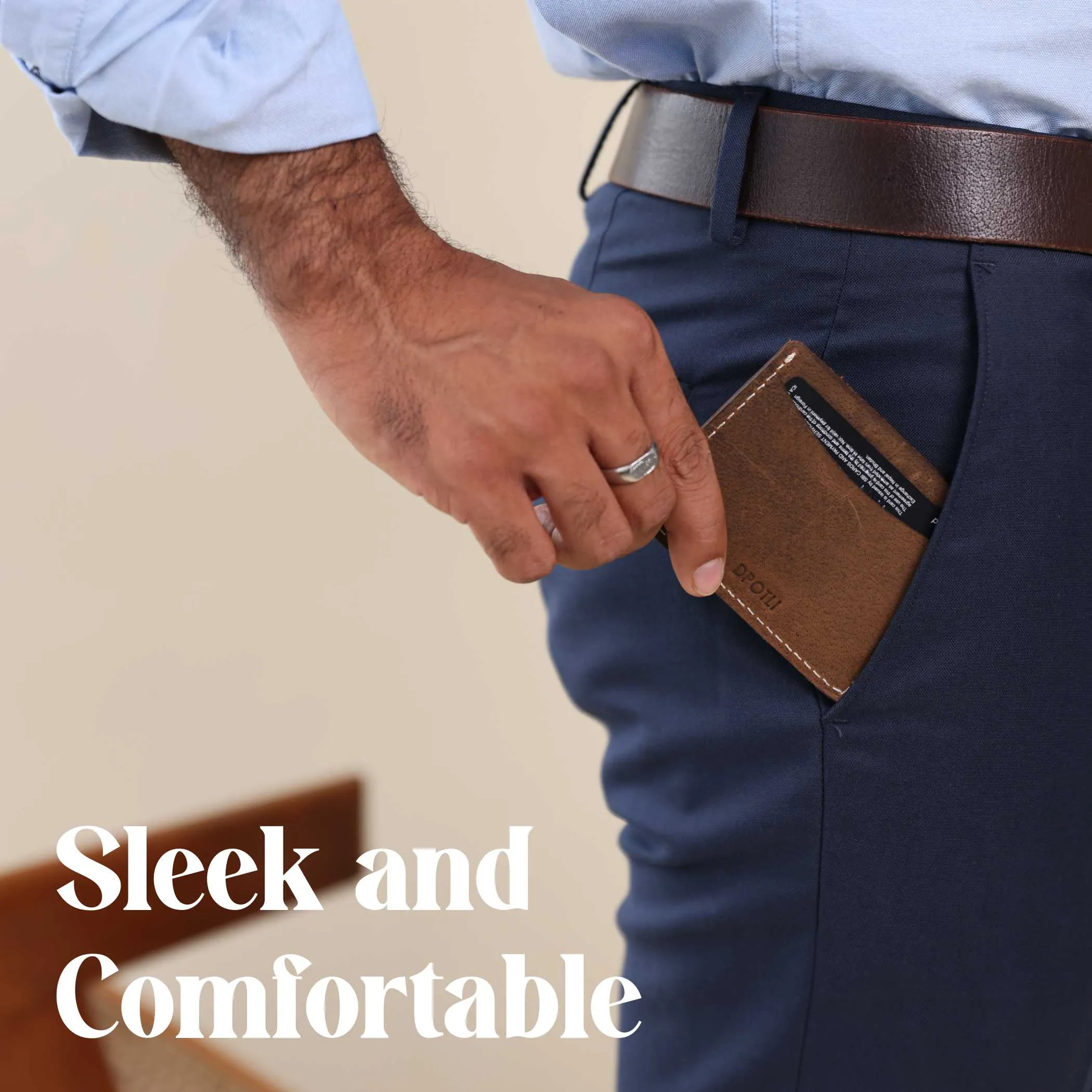 Leather Card Holder Brown