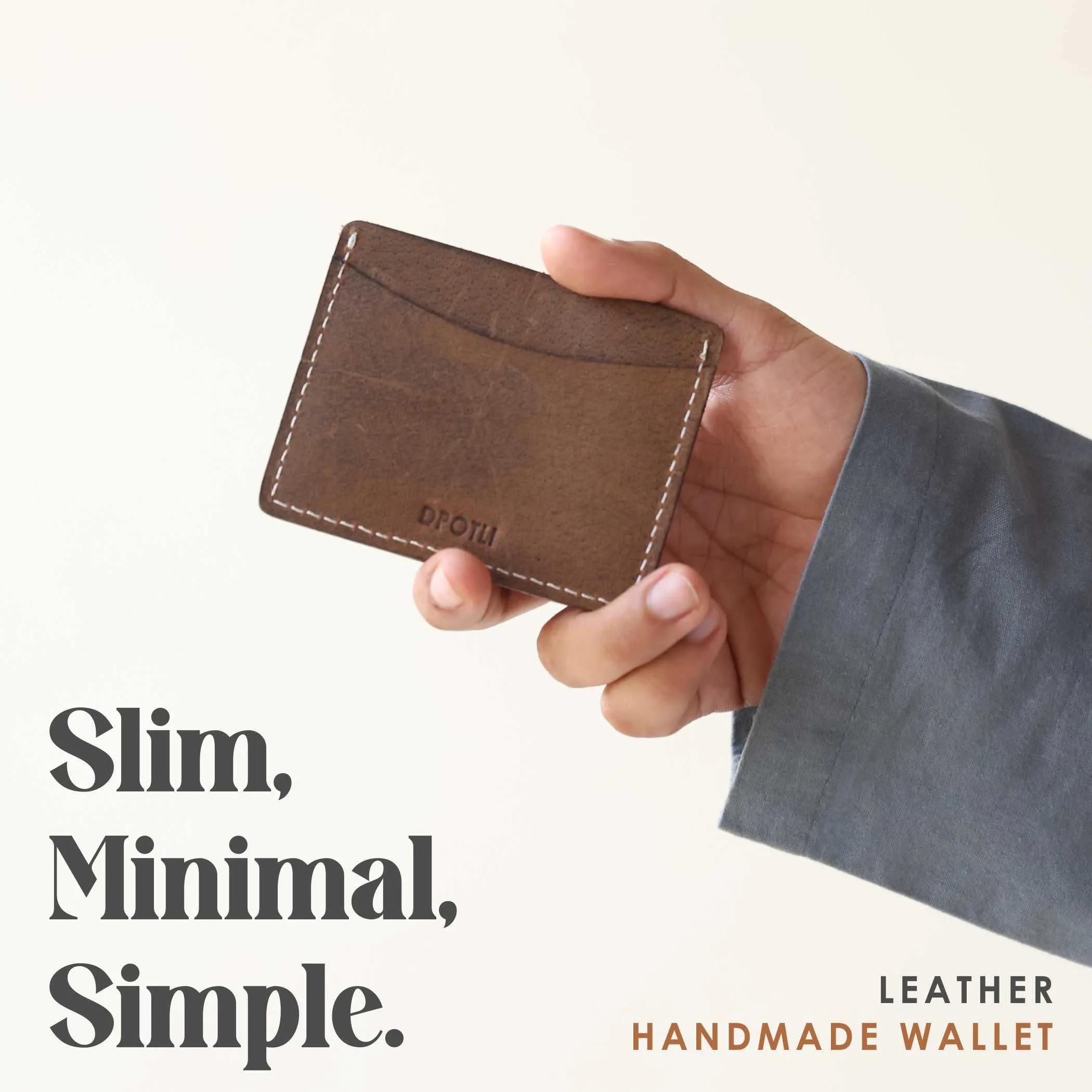 Leather Card Holder Brown