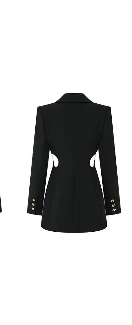 LEDIM W peach heart hollow waist suit  jacket blazer - Liore
