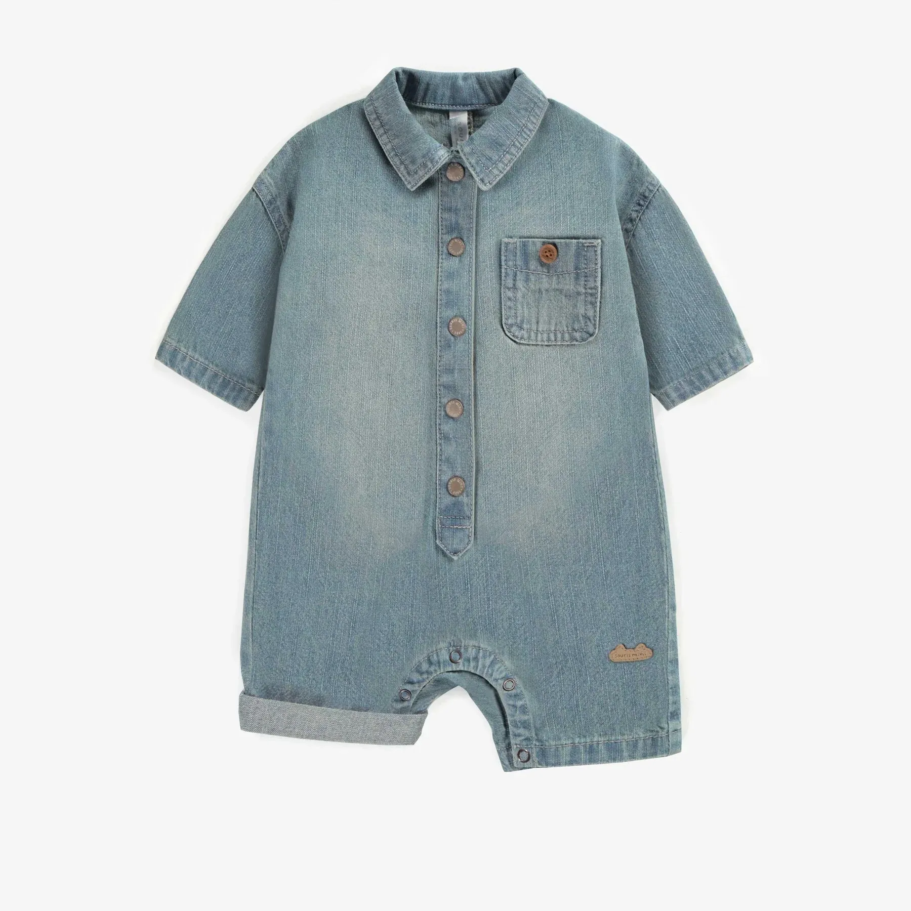 Light Blue Denim Romper