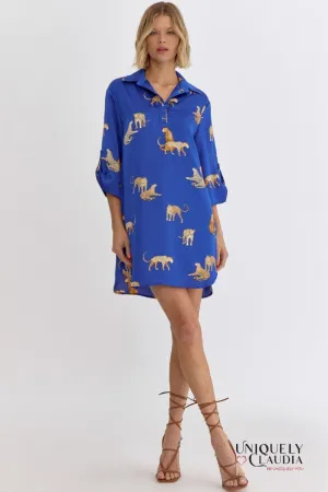 Mayra Cheetah Print Tunic Mini Dress