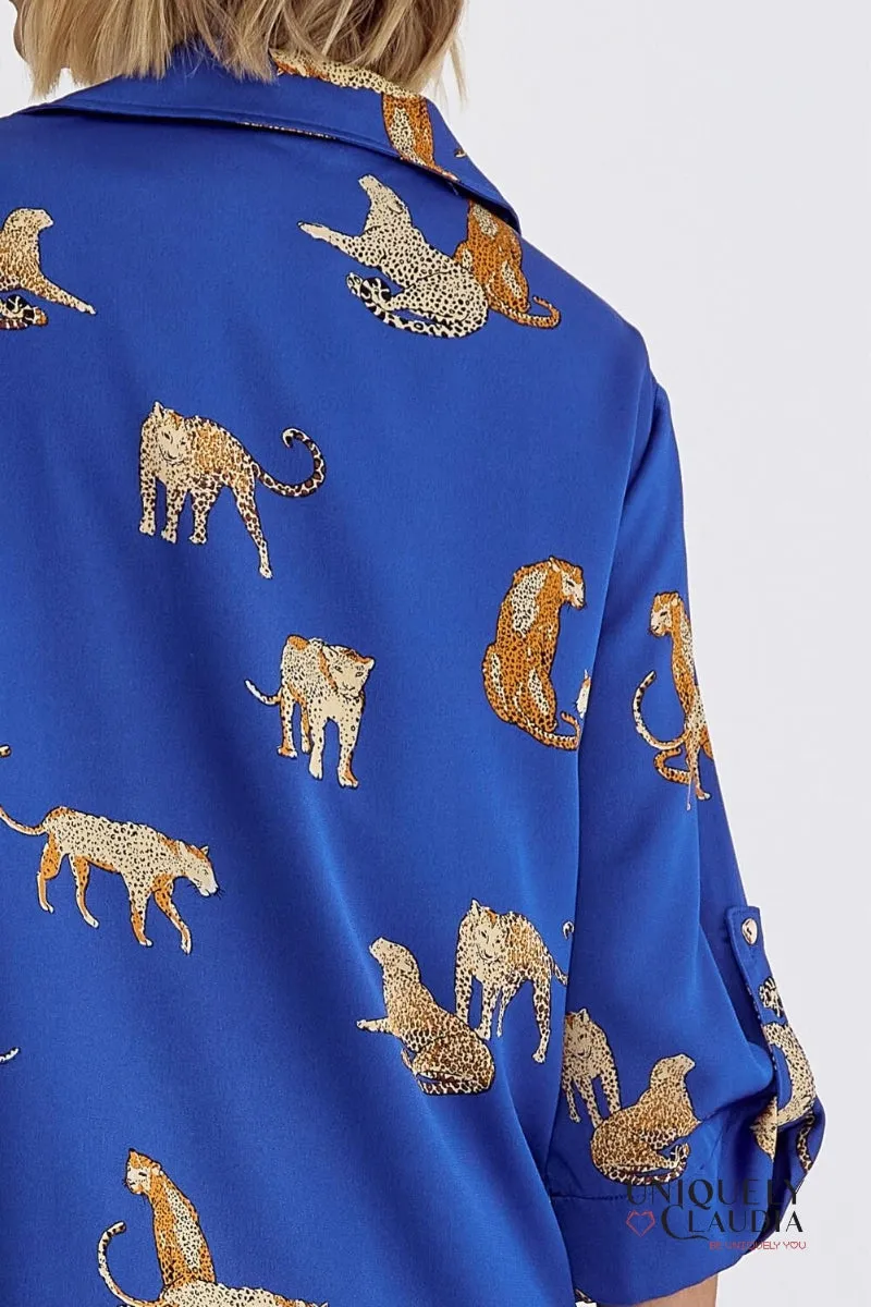 Mayra Cheetah Print Tunic Mini Dress