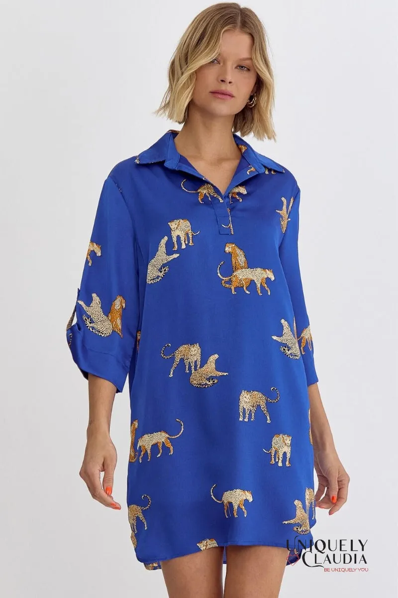 Mayra Cheetah Print Tunic Mini Dress