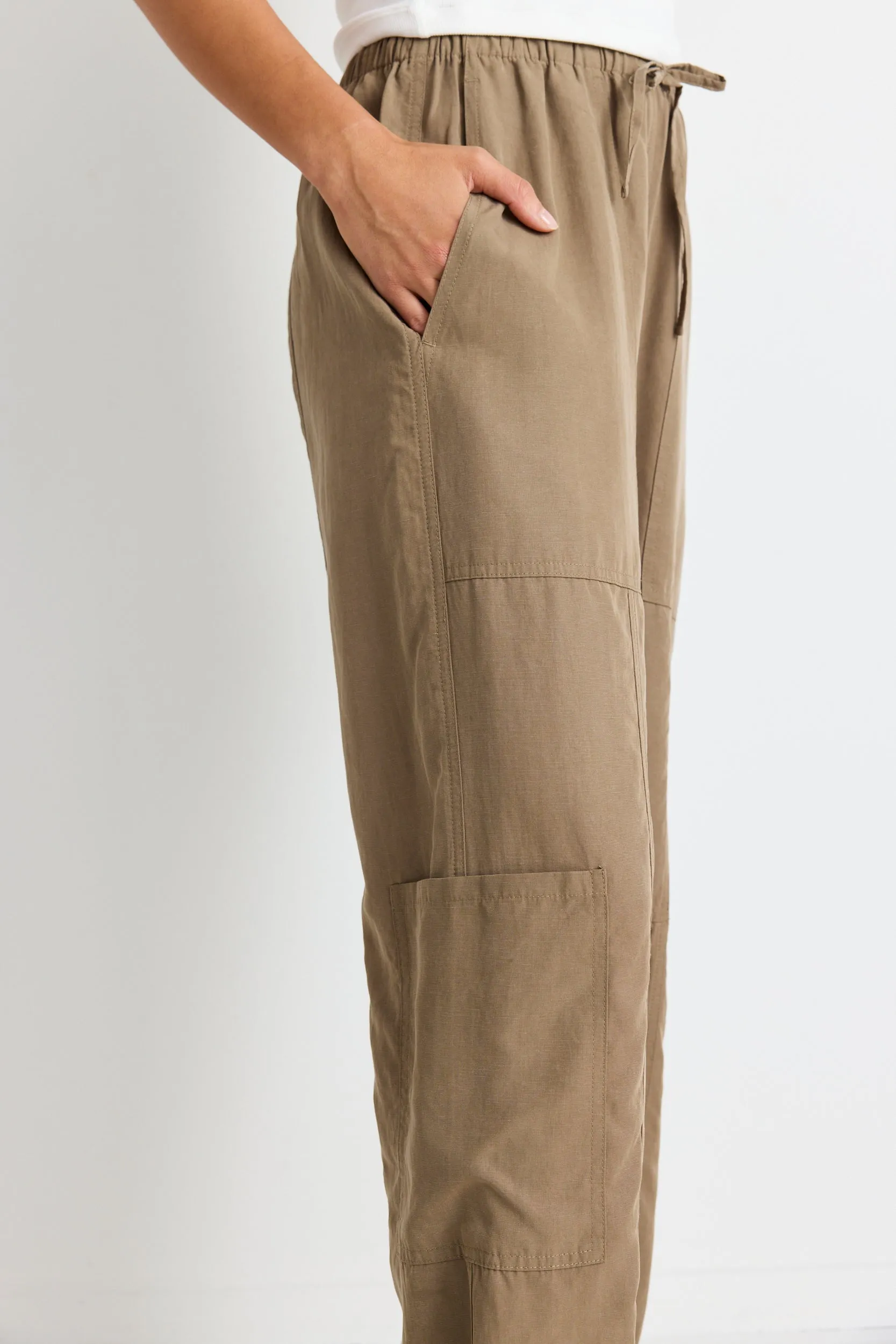 Memoir Khaki Soft Drape Cargo Pants