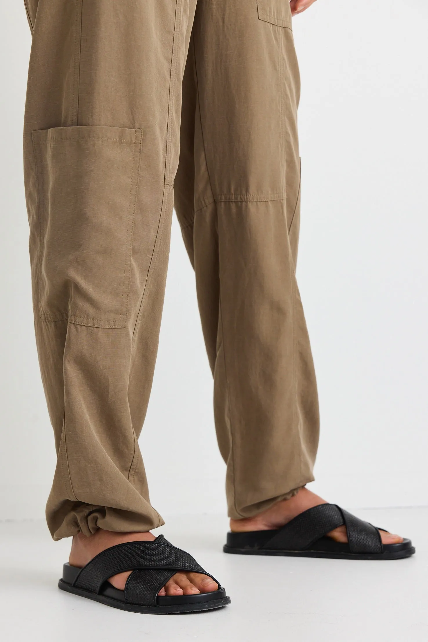 Memoir Khaki Soft Drape Cargo Pants