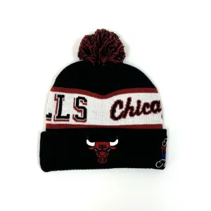 MITCHELL & NESS Chicago Bulls Block Sweep Pom Knit Beanie