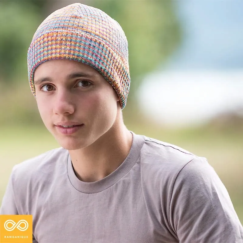 MT. WASHINGTON 100% Organic Hemp Rainbow Knit Hat Beanie (Unisex)
