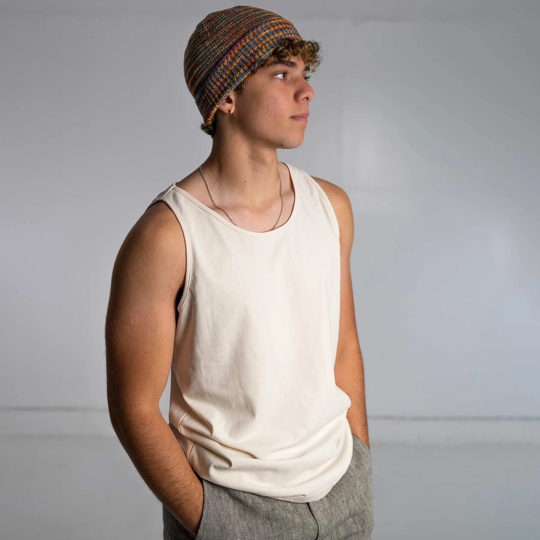 MT. WASHINGTON 100% Organic Hemp Rainbow Knit Hat Beanie (Unisex)