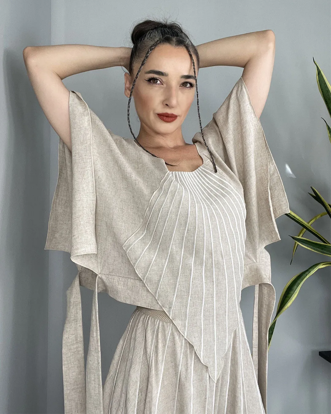 MUDI LINEN BLOUSE