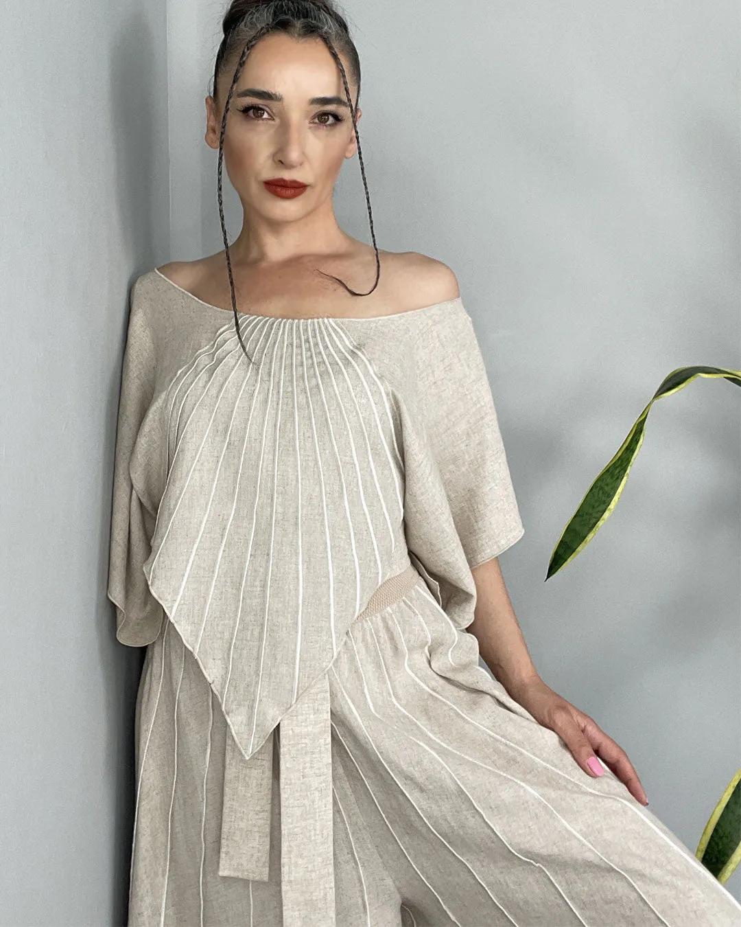 MUDI LINEN BLOUSE