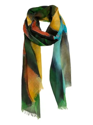 Multicolour fine wool scarf | PERLA