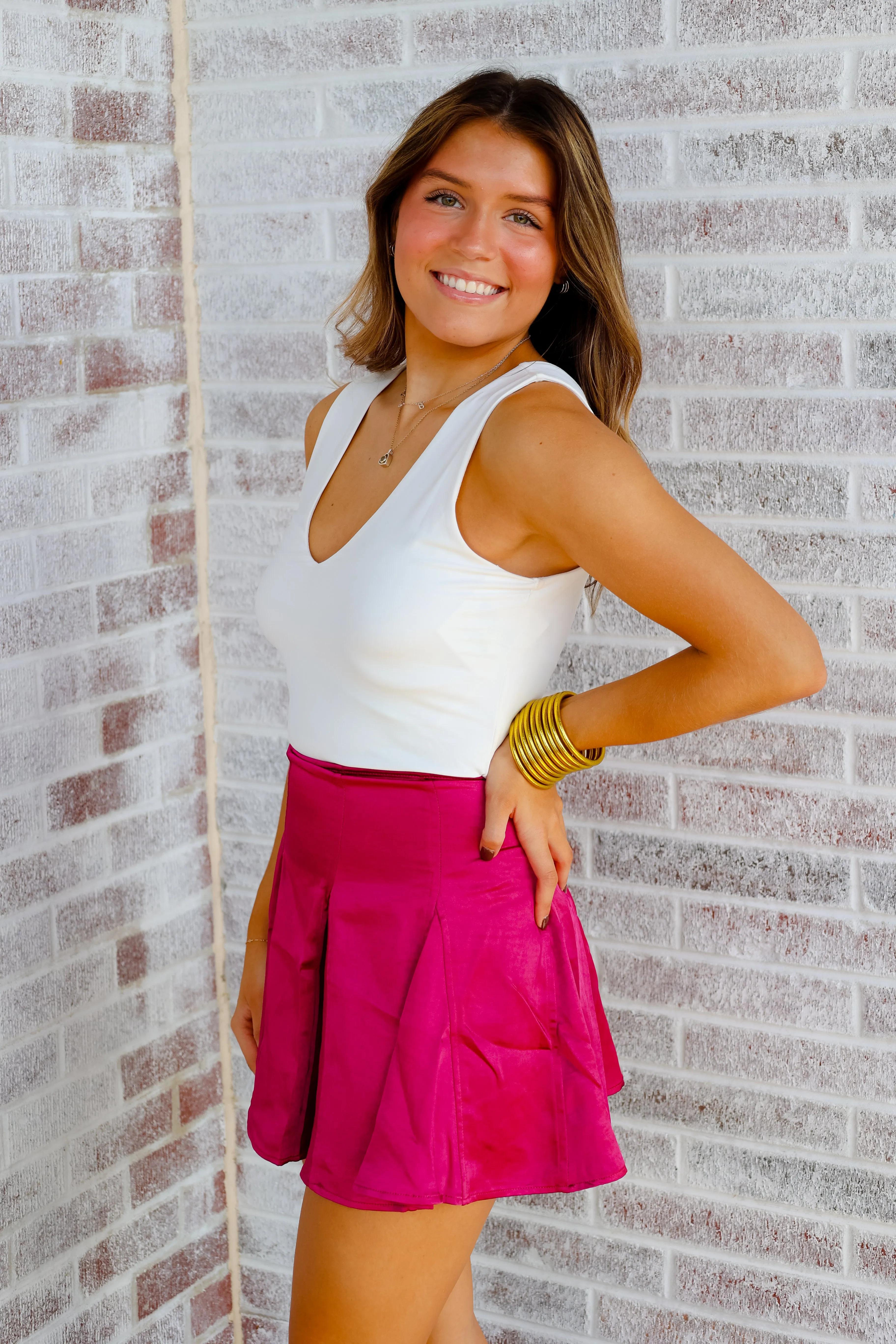 My Missing Piece Silky Gored Flare Mini Skirt