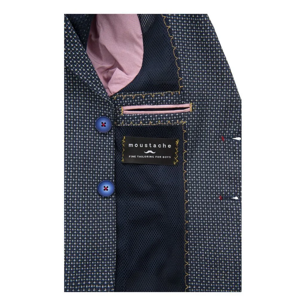Navy Embroidered Formal Blazer