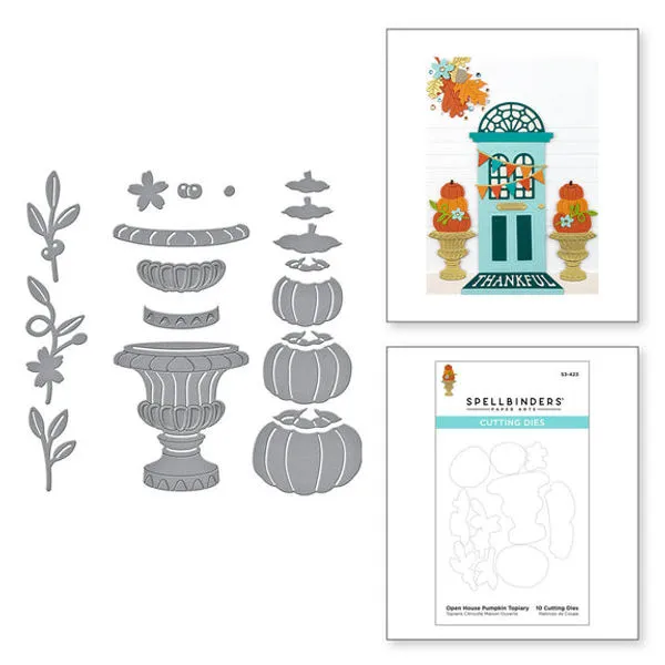 OPEN HOUSE PUMPKIN TOPIARY ETCHED DIES FROM THE FALL TRADITIONS COLLECTION