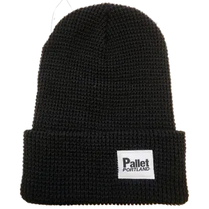 Pallet Portland -"Black Waffle Knit Beanie" -Size OS