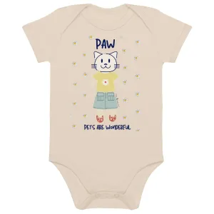 PAW, Cat themed organic baby bodysuit