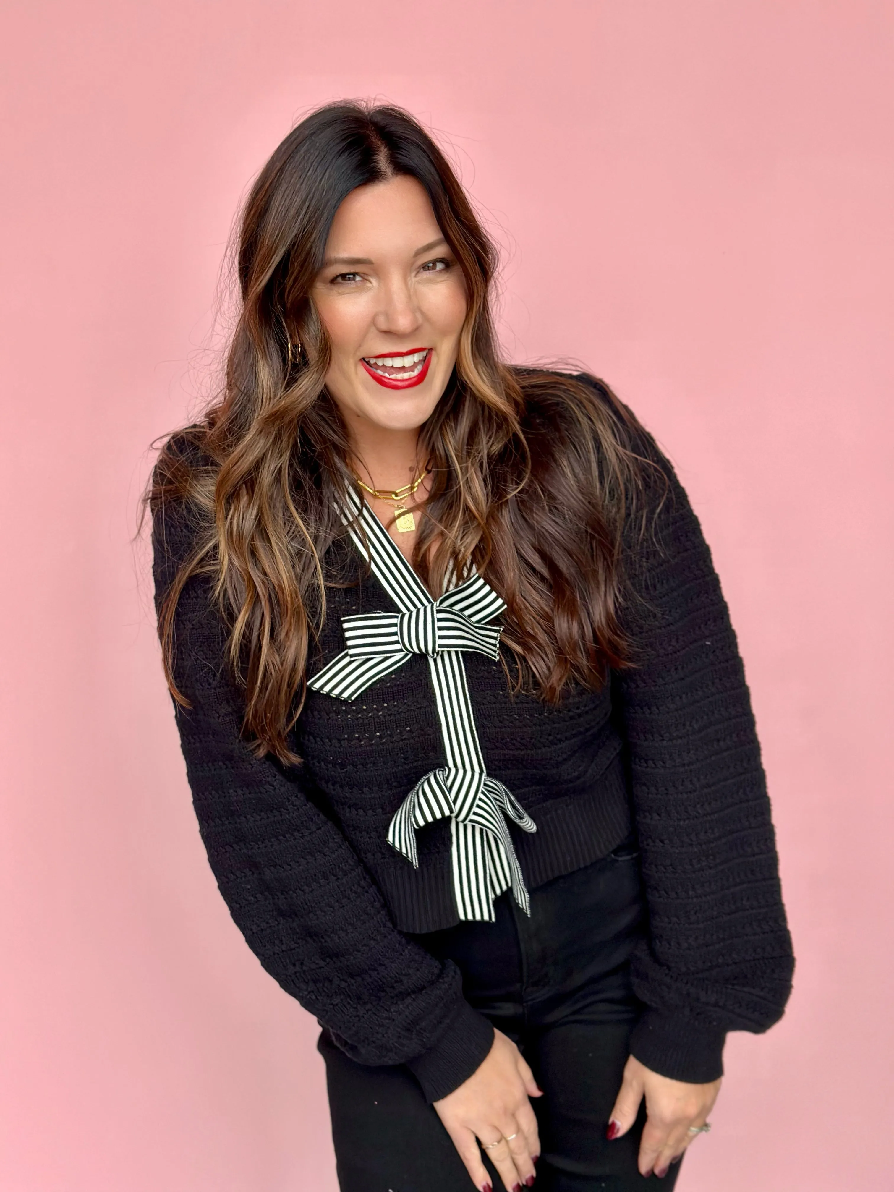 Picture Perfect Bow Knit Top