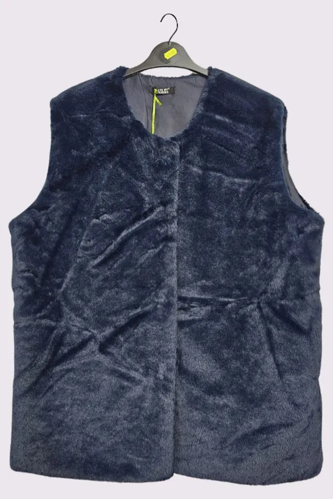 Plain Faux Fur Gilet