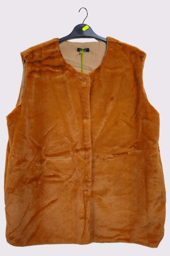 Plain Faux Fur Gilet