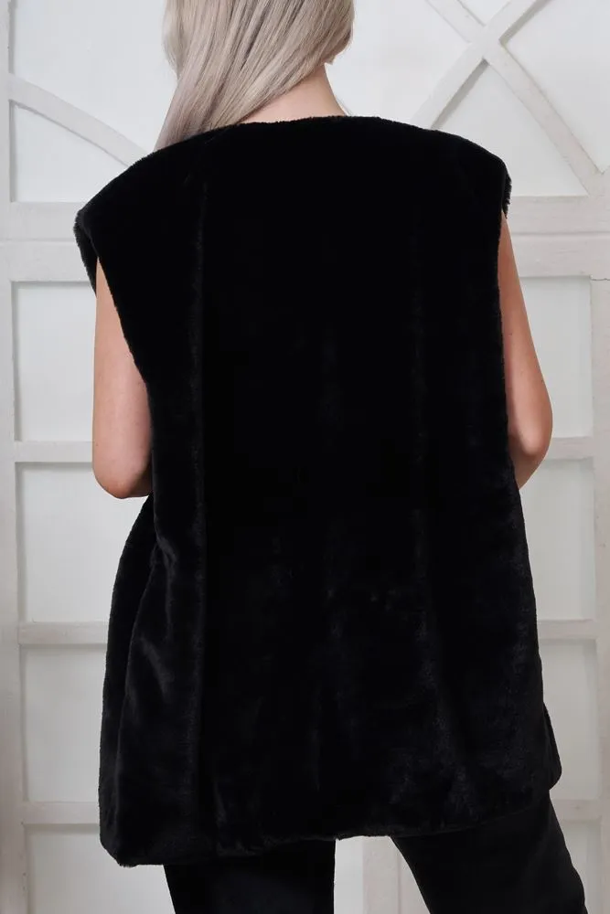Plain Faux Fur Gilet