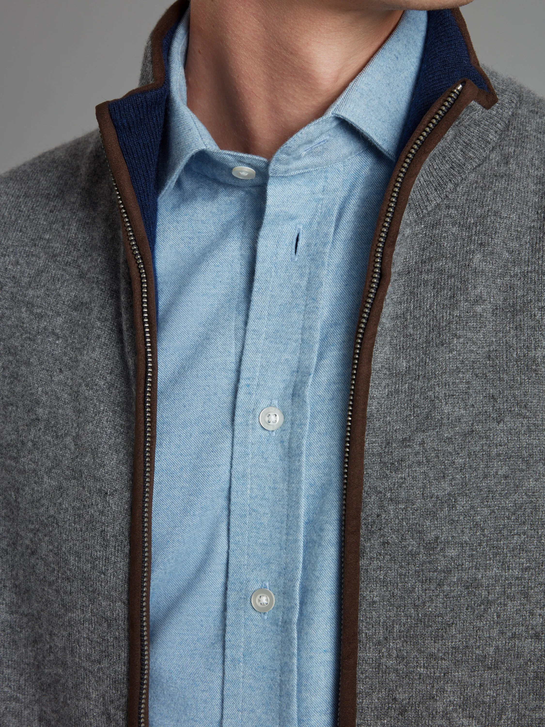 Reversible Cashmere Vest - Navy & Gunmetal