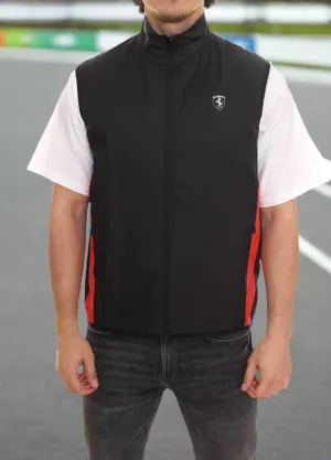 Scuderia Ferrari Men's Windproof & Water Repellent Vest - Black