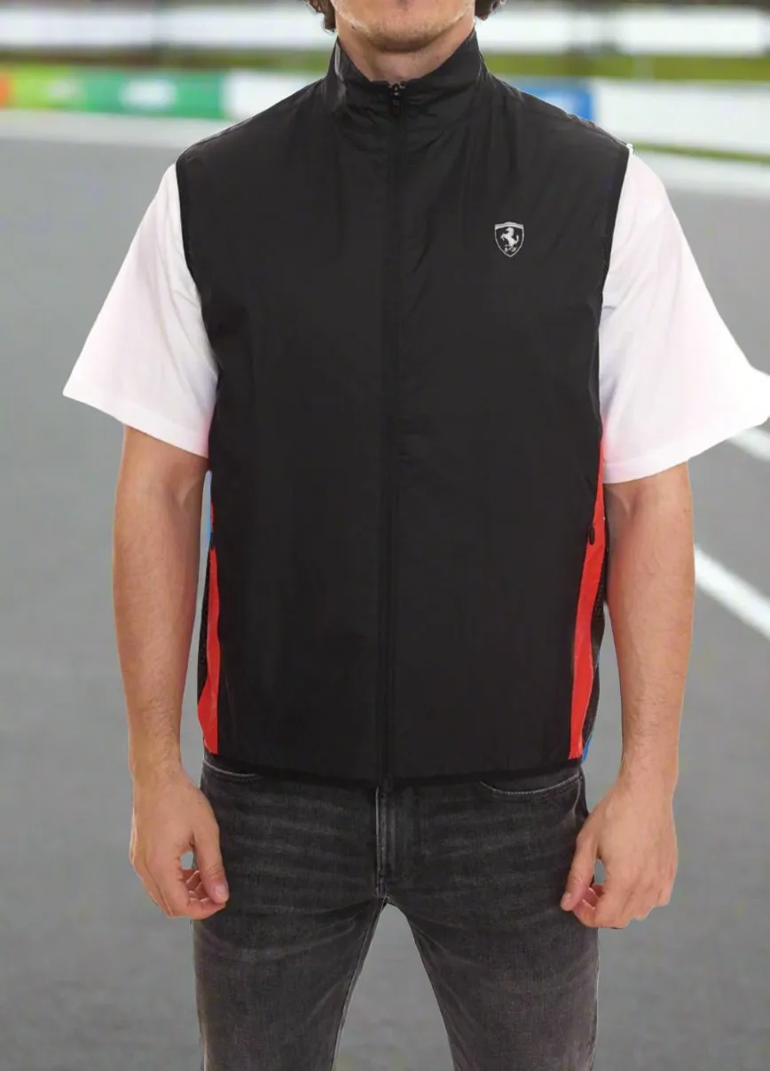 Scuderia Ferrari Men's Windproof & Water Repellent Vest - Black
