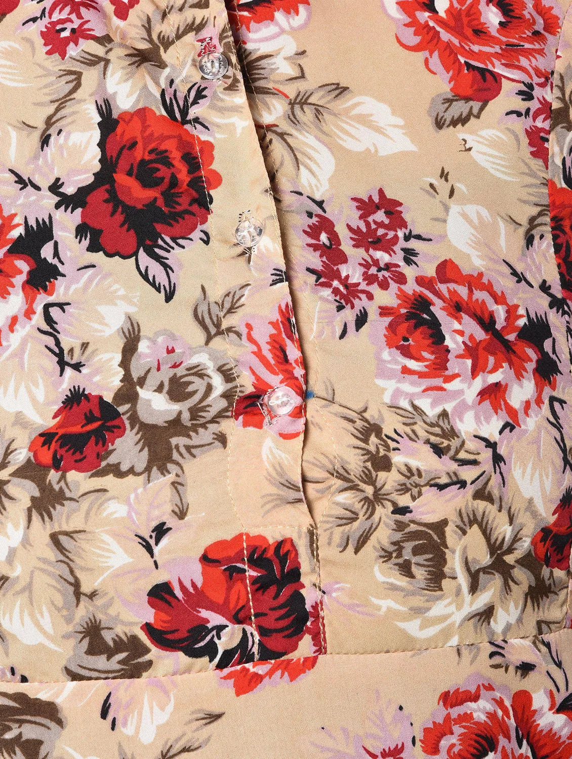 Shirt collar floral A-line dress