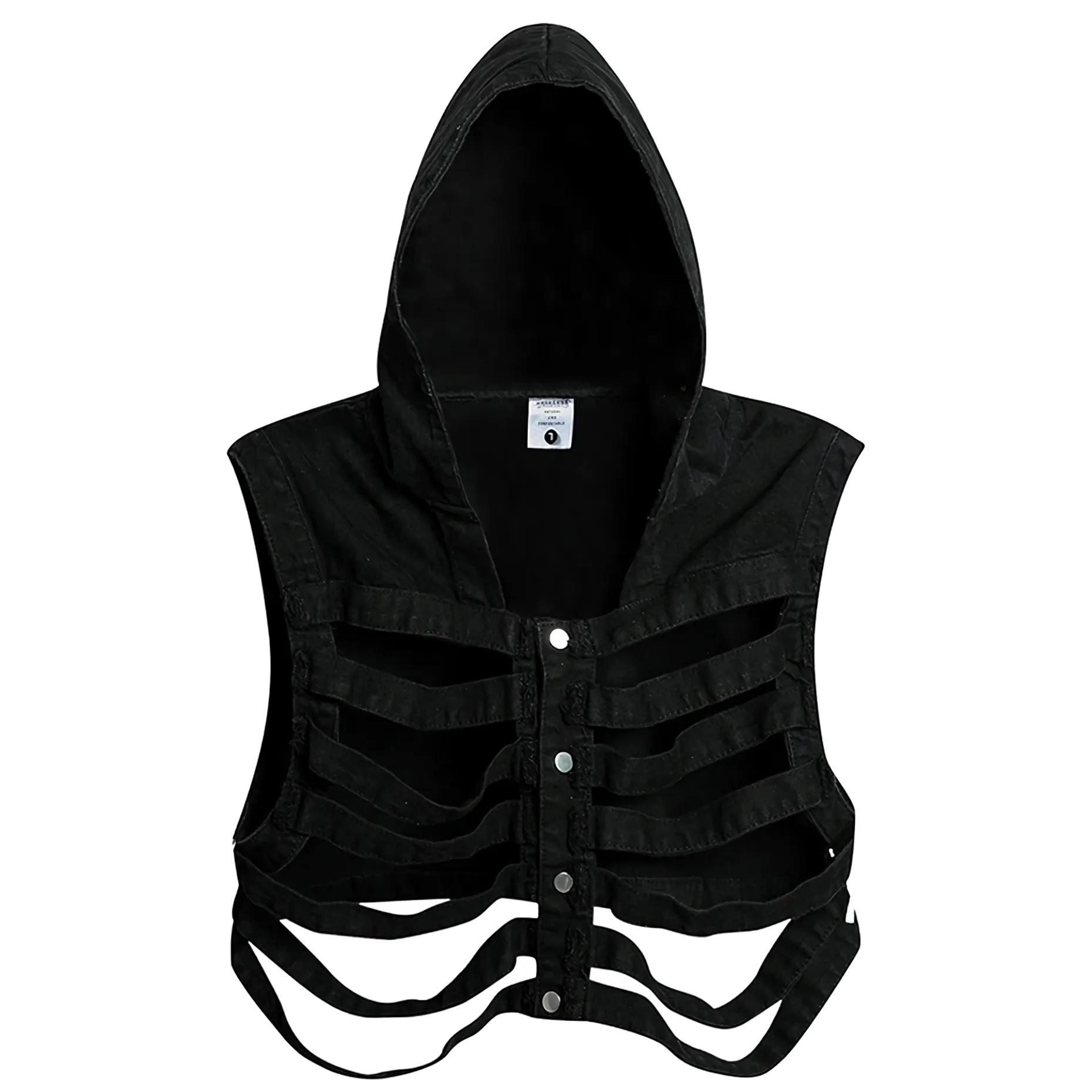 Skeletal Fusion Hooded Denim Gilet Vest