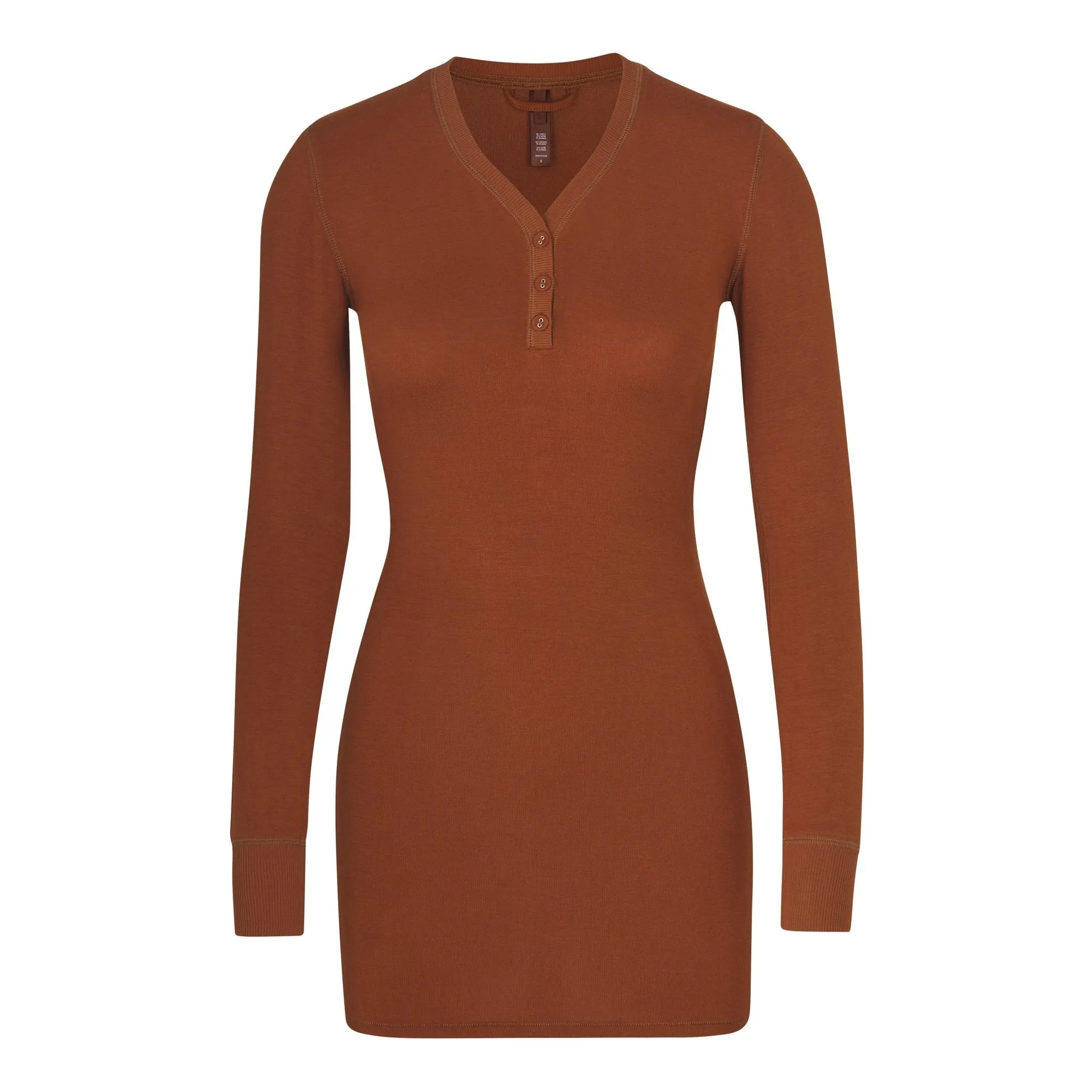 SLEEP HENLEY DRESS | COPPER