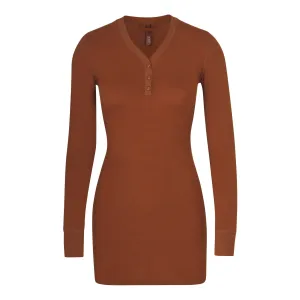 SLEEP HENLEY DRESS | COPPER