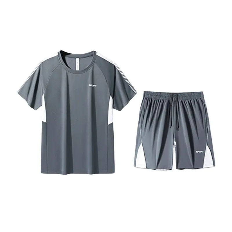 Summer Ice Silk Quick-Drying Gym Outfit 2-Piece Set