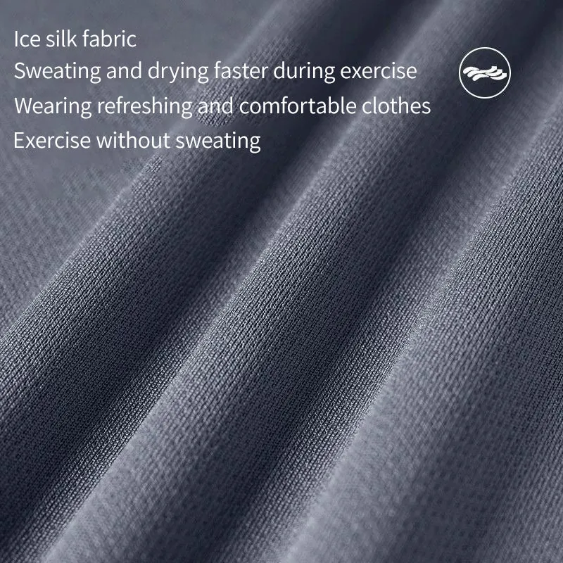 Summer Ice Silk Quick-Drying Gym Outfit 2-Piece Set