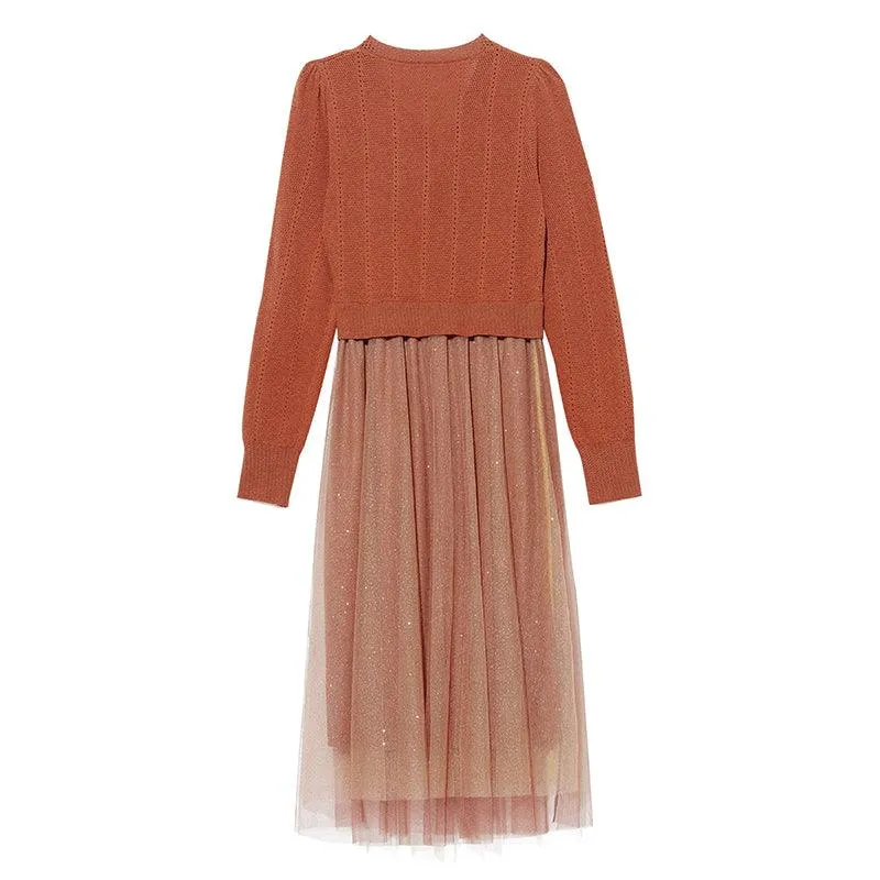 Tencel Wool Double-Layer Dress