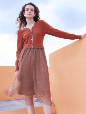 Tencel Wool Double-Layer Dress