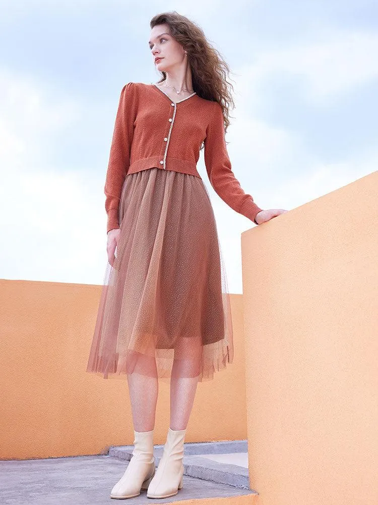 Tencel Wool Double-Layer Dress