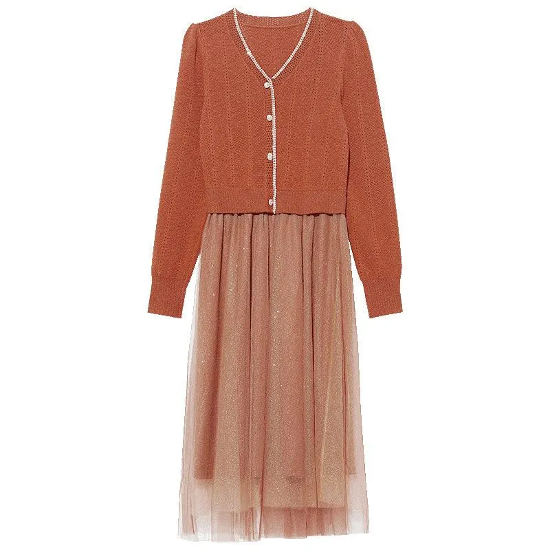 Tencel Wool Double-Layer Dress